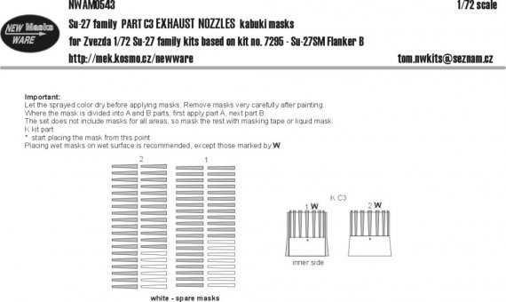 1/72 Mask Su-27 family EXHAUST NOZZLES