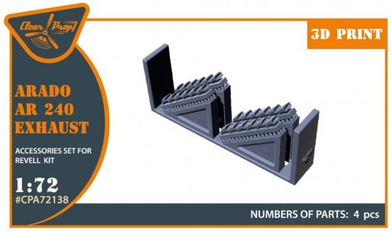 1/72 Arado Ar-240 exhausts for Revell