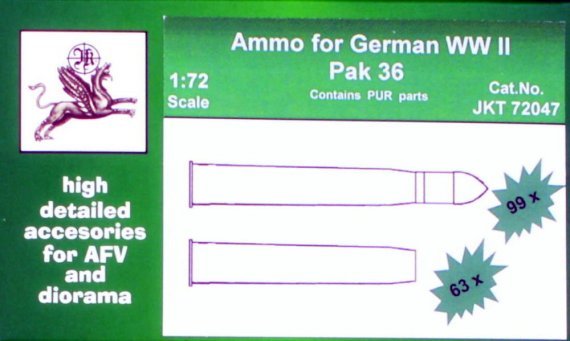1/72 German WWII Pak 36 ammo