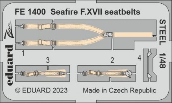 1/48 Seafire F.XVII seatbelts STEEL AIRF
