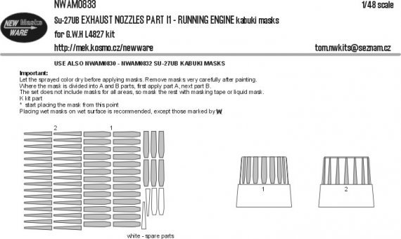 1/48 Mask Su-27UB EXH.NOZZLES Part I1