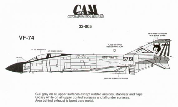 Cam Decals F-4J Phantom VF-74 Be-Devilers 1/32