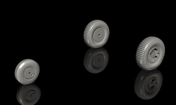 1/72 de Havilland Vampire Mainwheels and Nosewheel