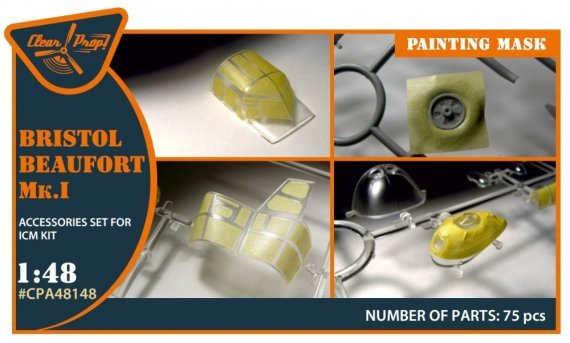Masque de peinture Beaufort Mk.IA 1/48 pour ICM