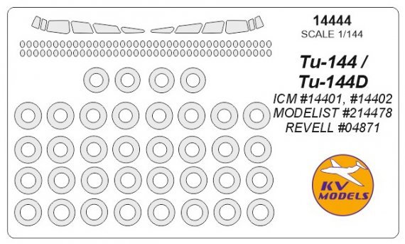 1/144 Tupolev Tu-144 canopy paint mask And wheel paint mask mask