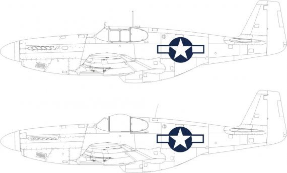 Mask 1/48 P-51B/C US national insignia for Eduard