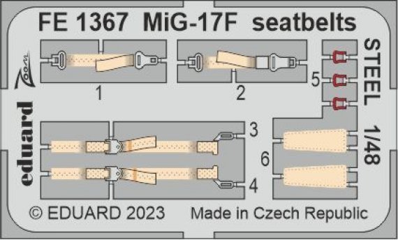 1/48 MiG-17F seatbelts STEEL