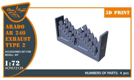 1/72 Arado Ar-240 exhausts type 2 for Revell