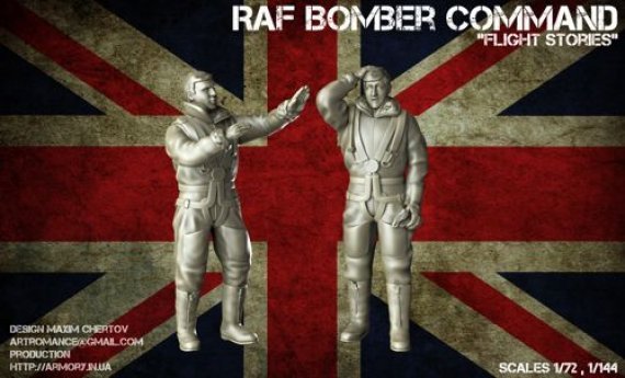 1/72 Flight Stories WWII Raf crewmen in high-altitude outfit