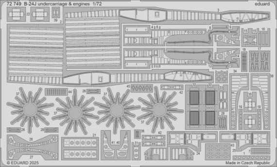 1/72 SET B-24J undercarriage & engines for Hasegawa