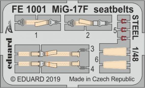 1/48 MiG-17F seatbelts STEEL