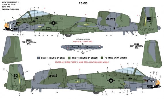 1/72 Fairchild A-10A Thunderbolt II 917th Tfw 1988 Barksdale Afb