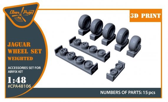 1/48 Jaguar wheels set, weighted for Airfix