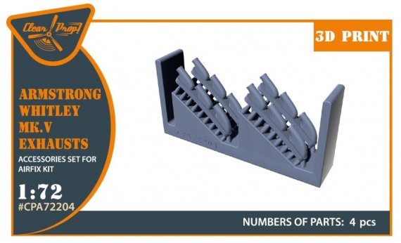 1/72 Armstrong Whitley Mk.V exhausts for Airfix