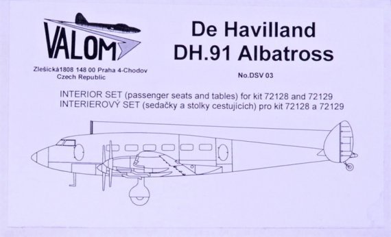 1/72 DH.91 Albatross Interior Set