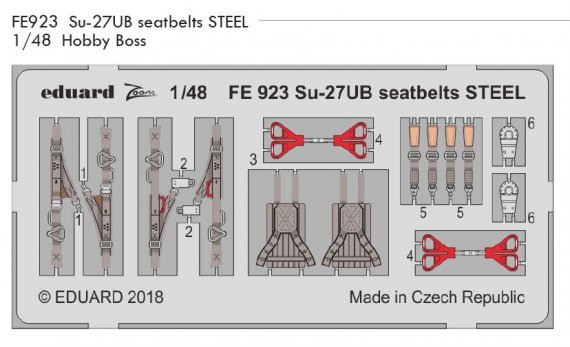 1/48 Su-27UB seatbelts STEEL colour photoetched ZOOM