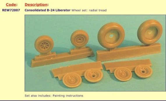 1/72 Consolidated B-24 Liberator wheels (radial)