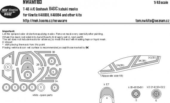 1/48 Mask T-45A/C Goshawk BASIC for Kinetic