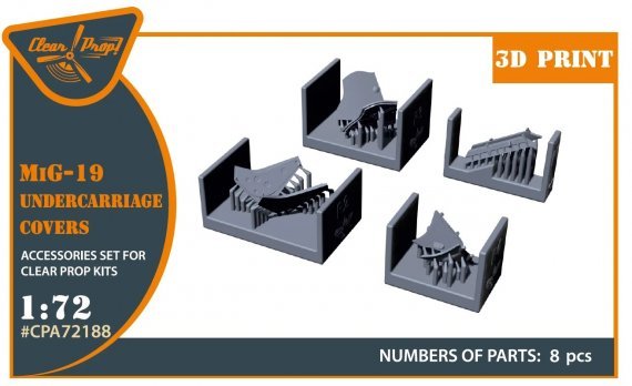 1/72 MiG-19 Undercarriage covers for Clear Prop