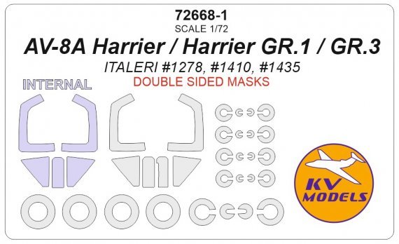 1/72 AV-8A / GR.1 / GR.3 double-sided mask for Italeri