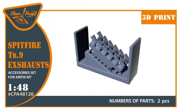 1/48 Spitfire Tr.9 exhausts for Airfix