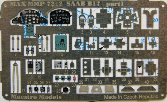 1/72 SAAB B17  detail set (color PE set)