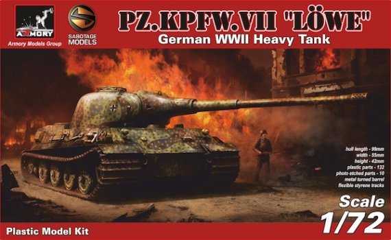 1/72 Pz.VII Löwe  German WWII heavy prototype tank