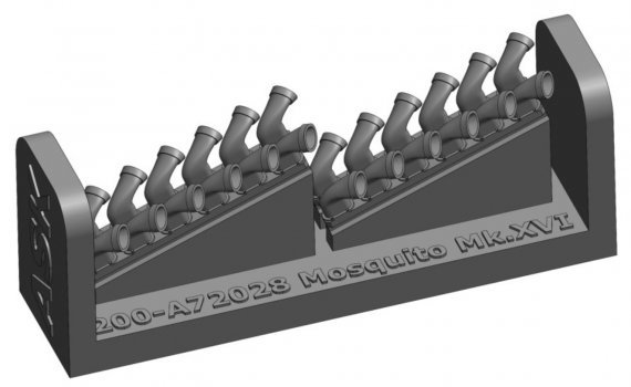 1/72 De Havilland Mosquito Mk.XVI exhaust for Special Hobby
