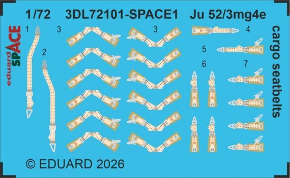 Eduard 1/72 Harnais cargo Ju 52/3mg4e Airfix