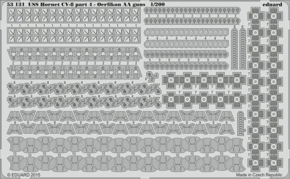 SET 1/200 USS Hornet CV-8 Oerlikon AA guns (MERIT)
