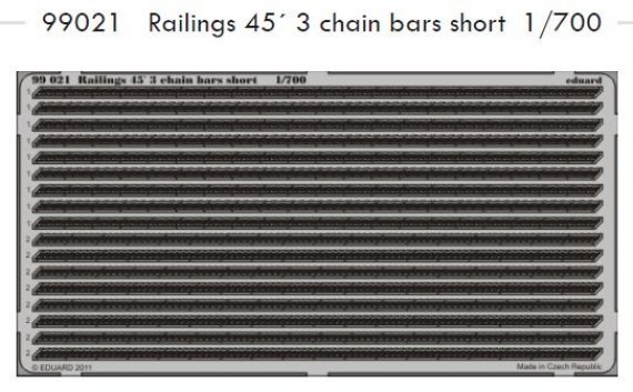 1/700 Railings 45 3 chain bars short