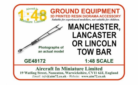 1/48 Avro Lancaster tow bar for Hong Kong Models and Tamiya