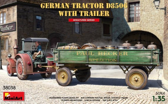 1/35 German Tractor D8506 with Trailer