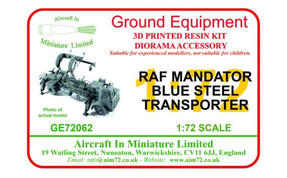 1/72 Raf Mandator Blue Steel missile transporter