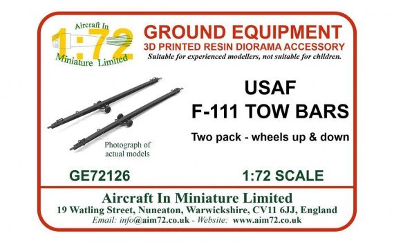 1/72 General-Dynamics F-111A/F-111C tow bars double pack