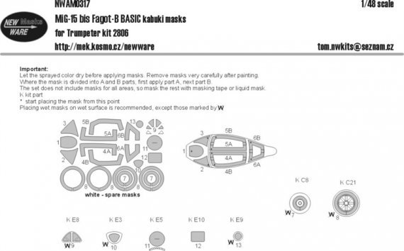 1/48 Mask MiG-15 bis Fagot-B BASIC