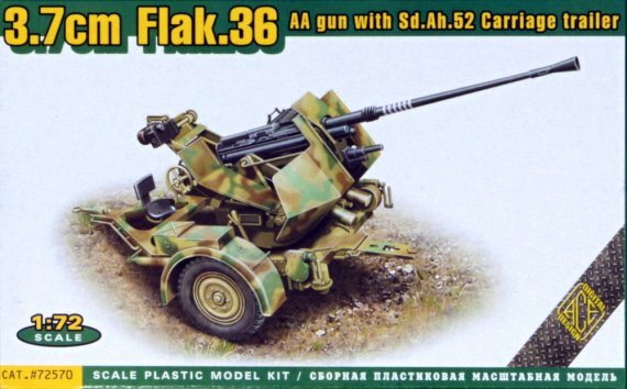 1/72 3.7cm Flak 36 AA gun with Sd.Ah.52 trailer