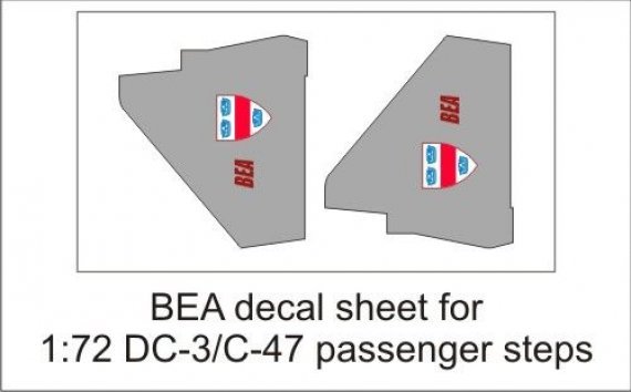 1/72 BEA decal sheet DC-3 pax steps