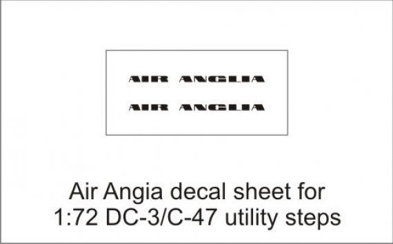 1/72 Air Anglia decal sheet DC-3 utility steps