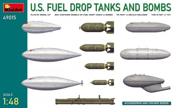 1/48 U.S. Fuel Drop Tanks and Bombs with PE & decals