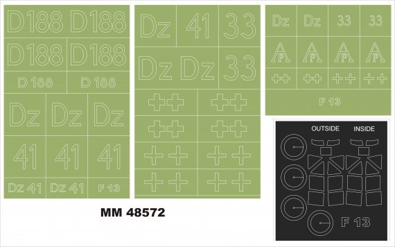 1/48 Junkers F-13 inside and outside mask for Miniart