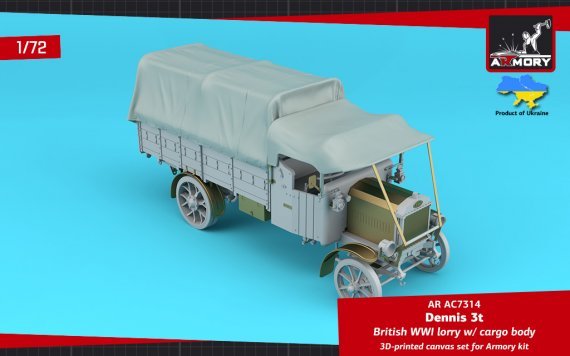 1/72 Canvas cover for the Dennis 3t Lorry British WWI