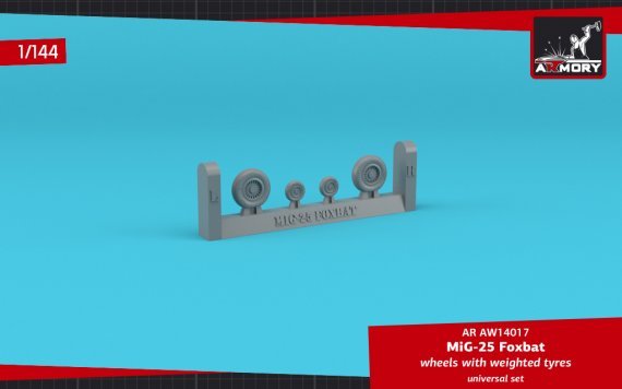 1/144 Mikoyan MiG-25 Foxbat wheels with weighted tires
