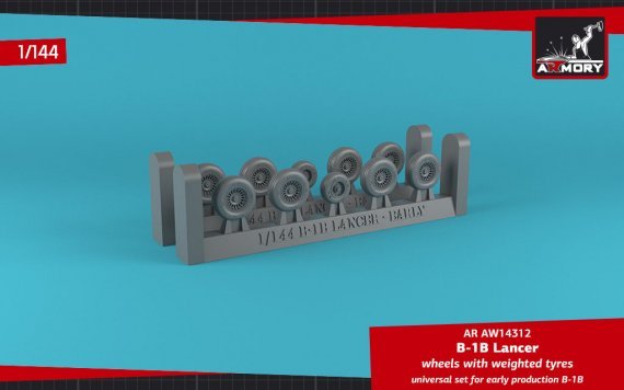 1/144 Rockwell B-1B Lancer early wheels with weighted tires