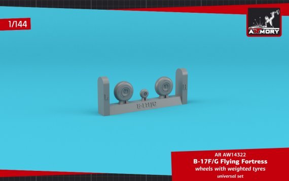 1/144 Boeing B-17 Flying Fortress wheels with weighted tyres