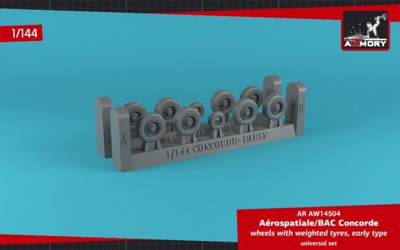 1/144 Aerospatiale Concorde wheels with weighted tires, early