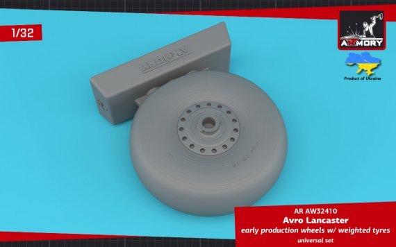 1/32 Avro Lancaster wheels early type with weighted tyres