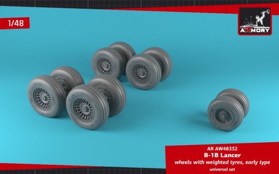 1/48 Rockwell B-1B Lancer wheels with weighted tires early