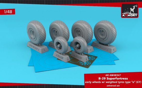 1/48 Boeing B-29 Superfortress early production weighted wheels