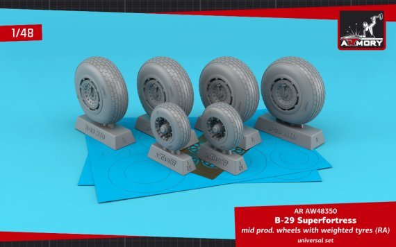 1/48 Boeing B-29 Superfortress mid production weighted wheels